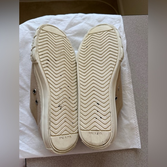 Prada Canvas Sneakers, 36.5, Tan, Women’s - Picture 6 of 10